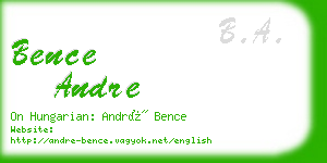 bence andre business card